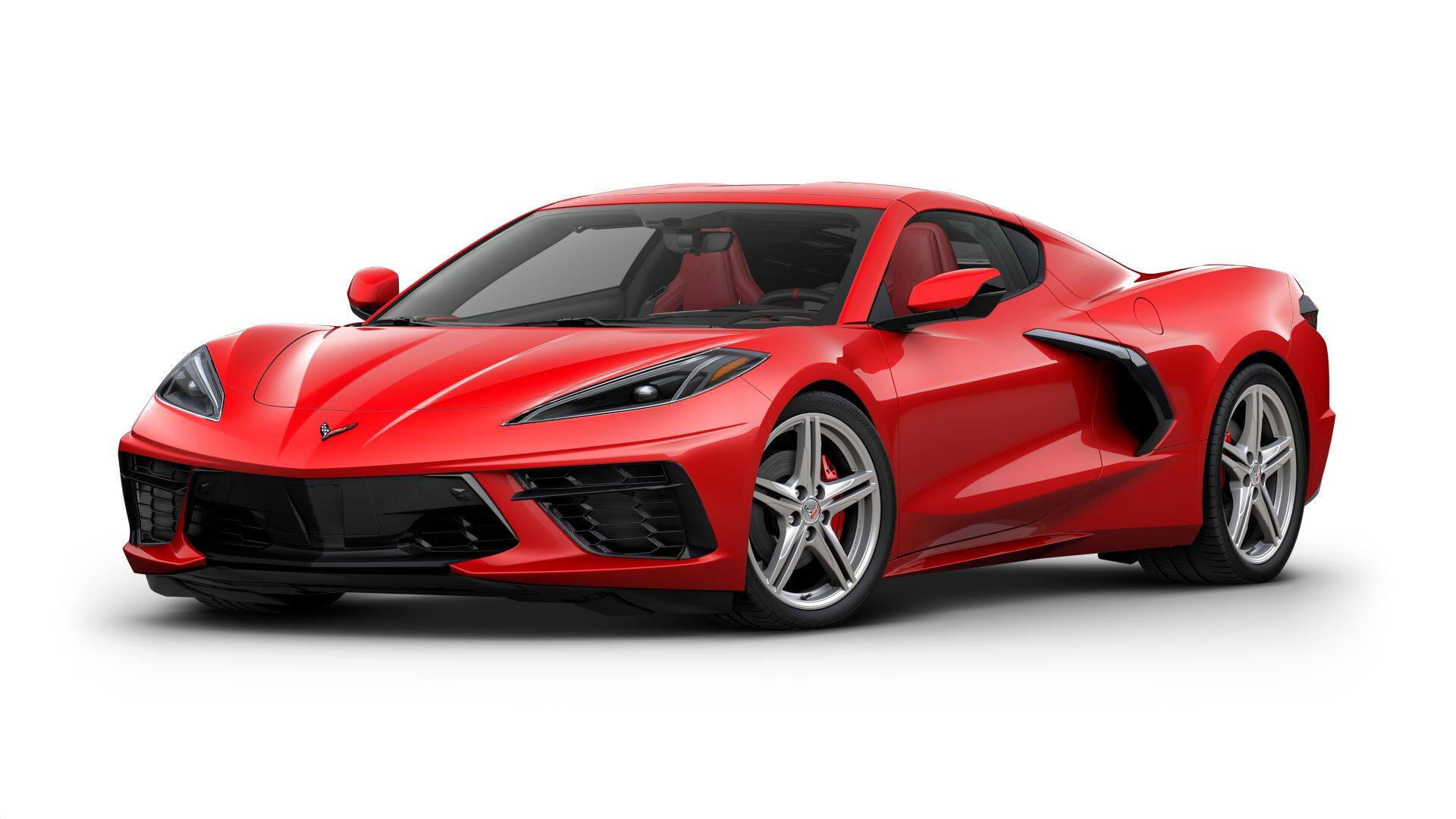 2027 Chevrolet Corvette Stingray 2LT in Torch Red — front three-quarter view