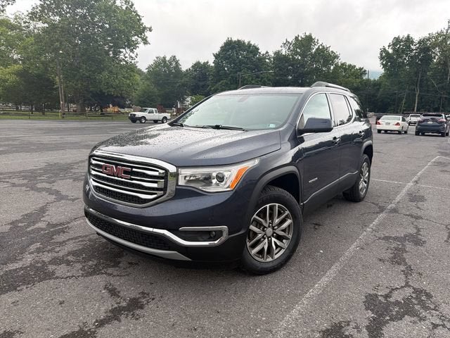 2019 GMC Acadia SLE in Blue Steel Metallic — front three-quarter view