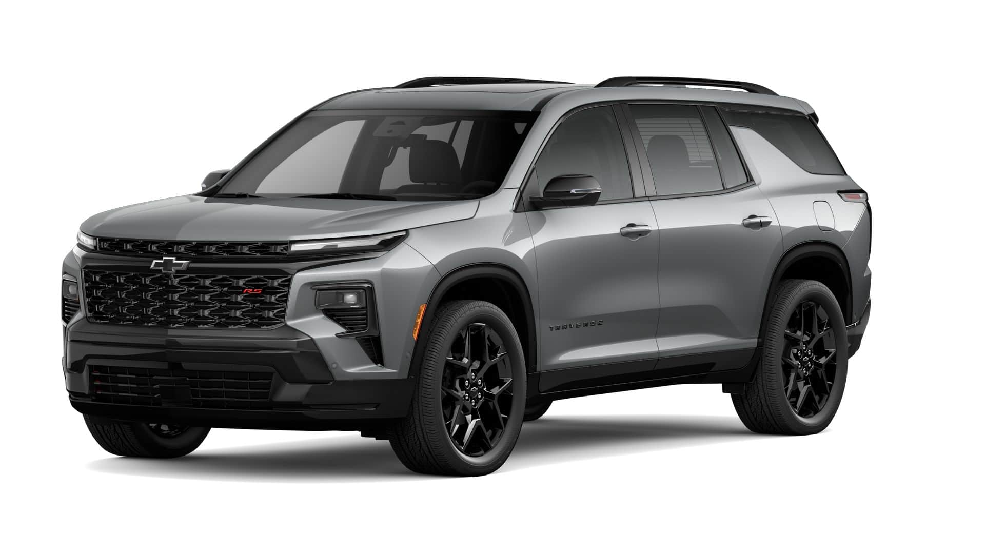 2026 Chevrolet Traverse RS in Sterling Gray Metallic — front three-quarter view